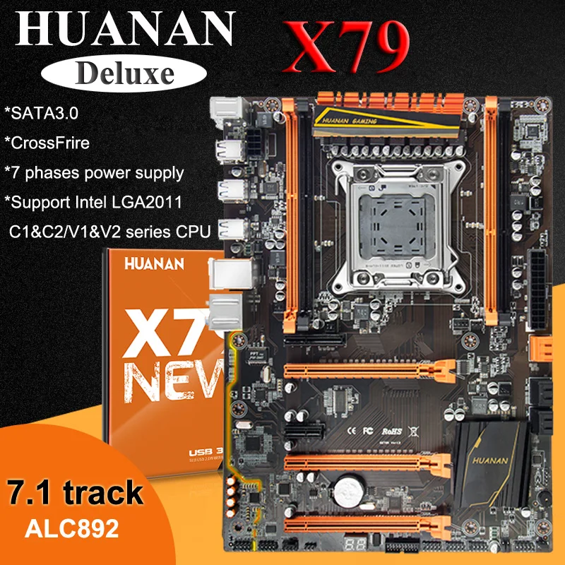 جيدة جودة العلامة التجارية هوانان تشى ديلوكس X79 LGA2011 اللوحة حزمة خصم اللوحة مع M.2 فتحة وحدة المعالجة المركزية إنتل زيون E5 2690 c2