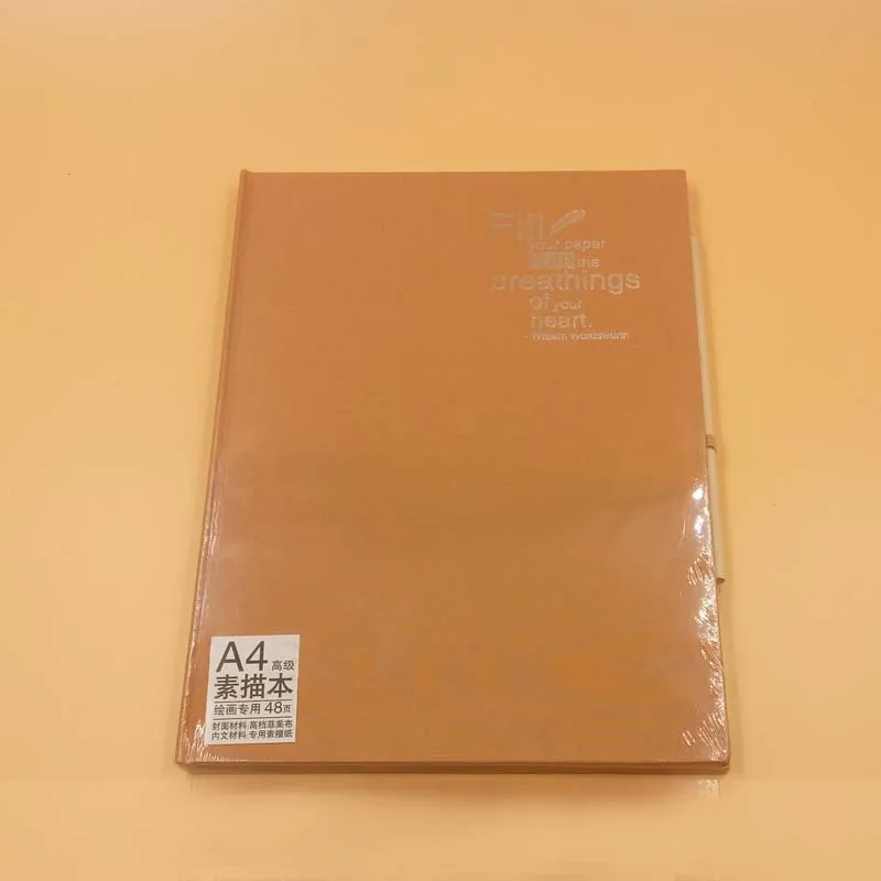 Профессиональные пустой A4 Sketchbook Дневник для рисования картины Тетрадь Бумага 48 листов альбом для зарисовок Офис Школьные принадлежности подарок - Цвет: Orange