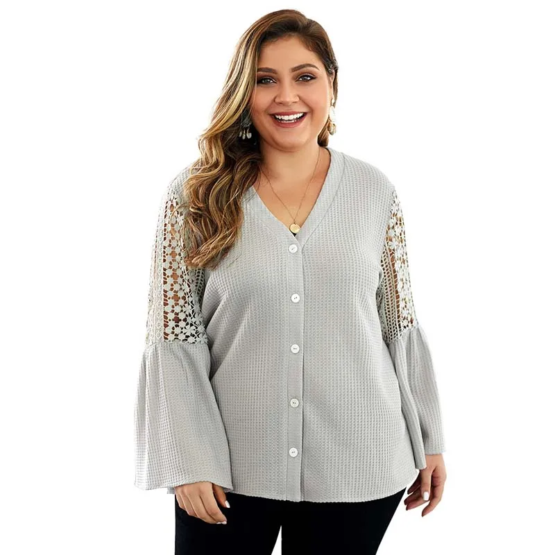

2019 Autumn Cardigans Knitted Sweater Women Plus Size Hollow Out Cardigans Oversize Sweaters Ladies Knitting Sweater V-neck 4XL