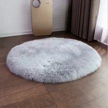 Круглый овчина чехол на стул сидение коврик мягкий ковер пушистые Коврики для спальни искусственный коврик