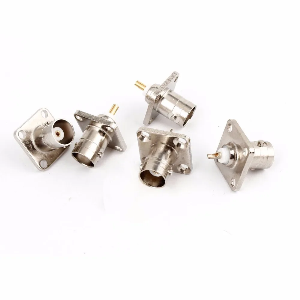 BNC Female Jack Socket with 4 Hole Flange Panel Chassis Mount Solder