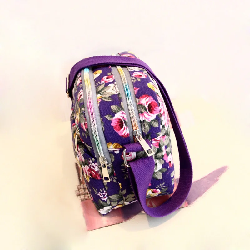 Маленькая женская сумка на плечо в Корейском стиле, модные женские сумки-мессенджеры с цветочным принтом, женские холщовые сумки, сумка для мам PT1195