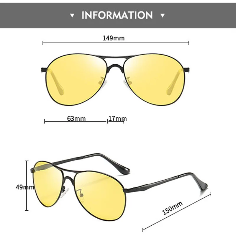 Очки ночного видения для водителя автомобиля вождение антибликовые с желтые линзами стильные модные винтажные мужские поляризационные солнцезащитные окуляри