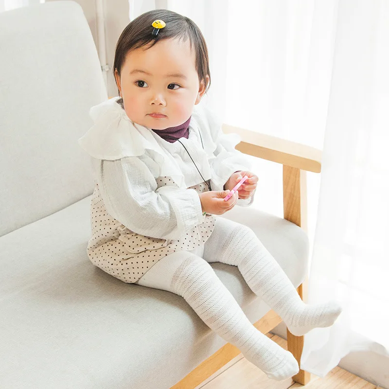 

kids tight for spring and summer mesh thin stripe pattern soft cotton children's pantyhose dance tight