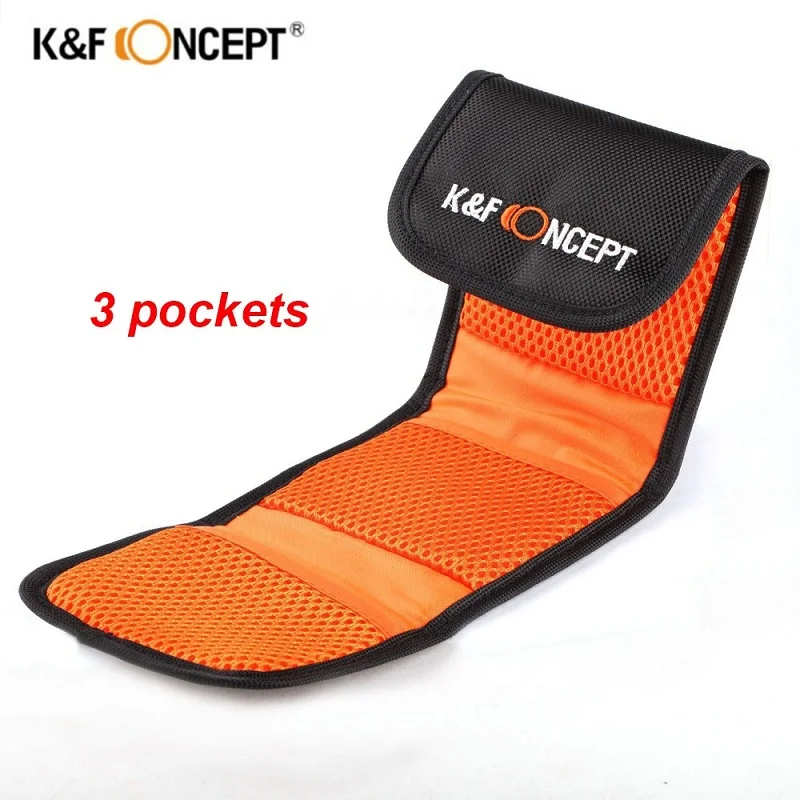 K& F адаптер для объектива фильтр Бумажник 3 4 6 карманов фильтр сумка для объектива камеры фильтр чехол УФ ND круговой поляризационный FLD фильтр чехол - Цвет: 3 Pocket