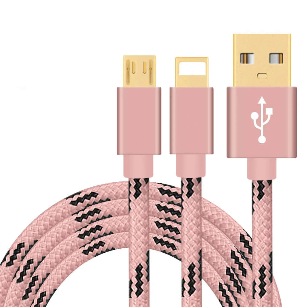 Nylon Braided grid Micro USB Cable Charging Sync Data USB Cable For