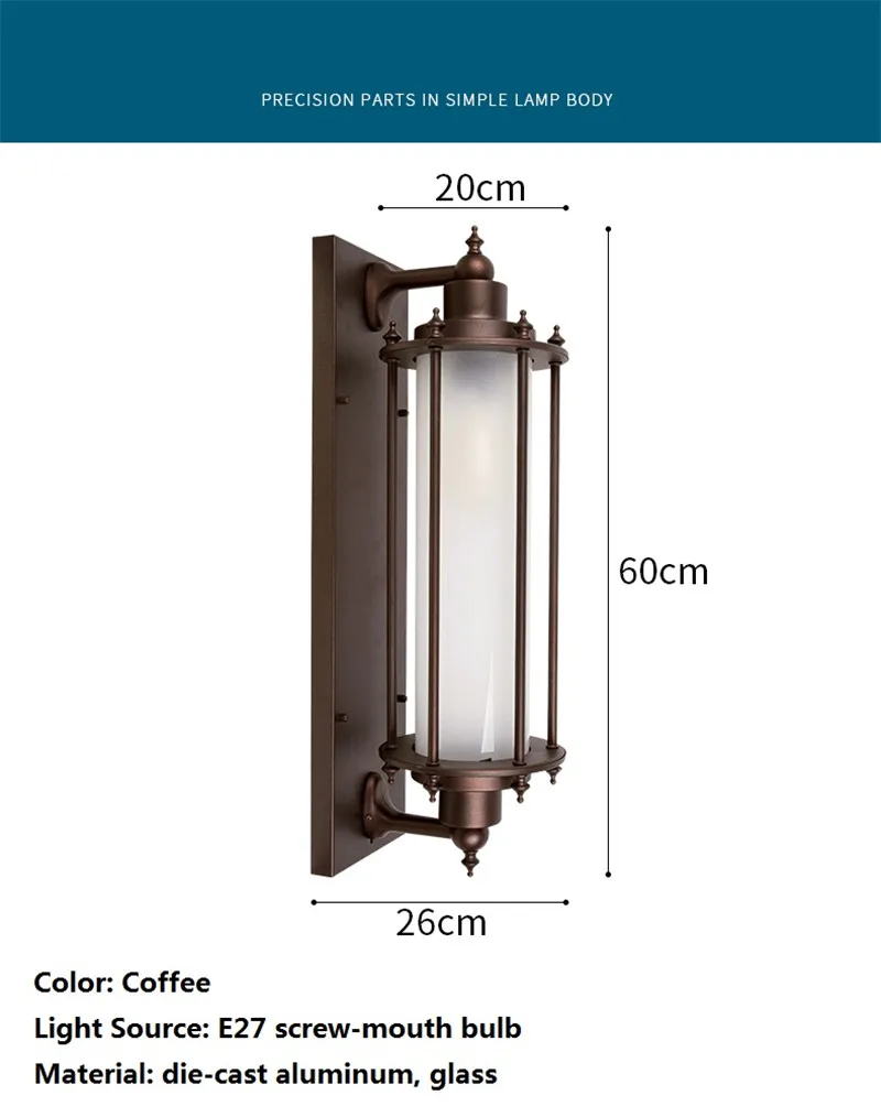 Открытый внутренний двор ретро настенные лампы Водонепроницаемый антикоррозийный светодиодный светильник для крыльца бра для сада, балкона, прохода, лампа, Декор, освещение