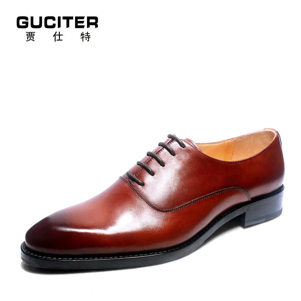 

Free Shipping Bespoke handmade Mens Oxford Shoes wedding party Dress 100% Genuine leather flat red brown multiply colors