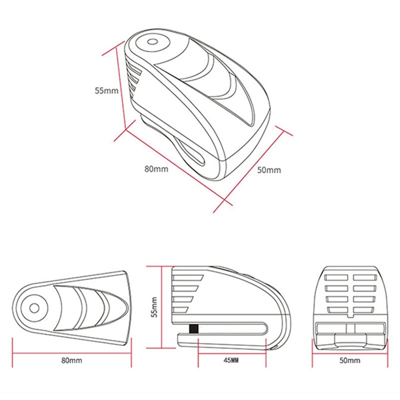 Veison Security Motorcycle Disc Brake Lock Alarm Anti-Theft Bike Padlock Brake Disc Lock Bicycle Warning Waterproof Scooter Lo