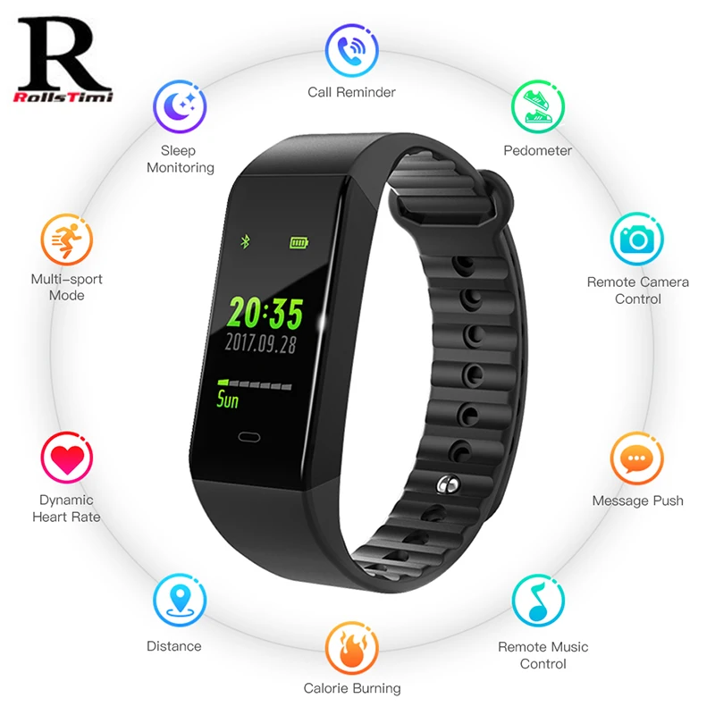 Smart Watches RollsTimi Heart rate Sports Digital Watch Men Sleep monitor Smart Bracelet Bluetooth Smart watch women Android IOS