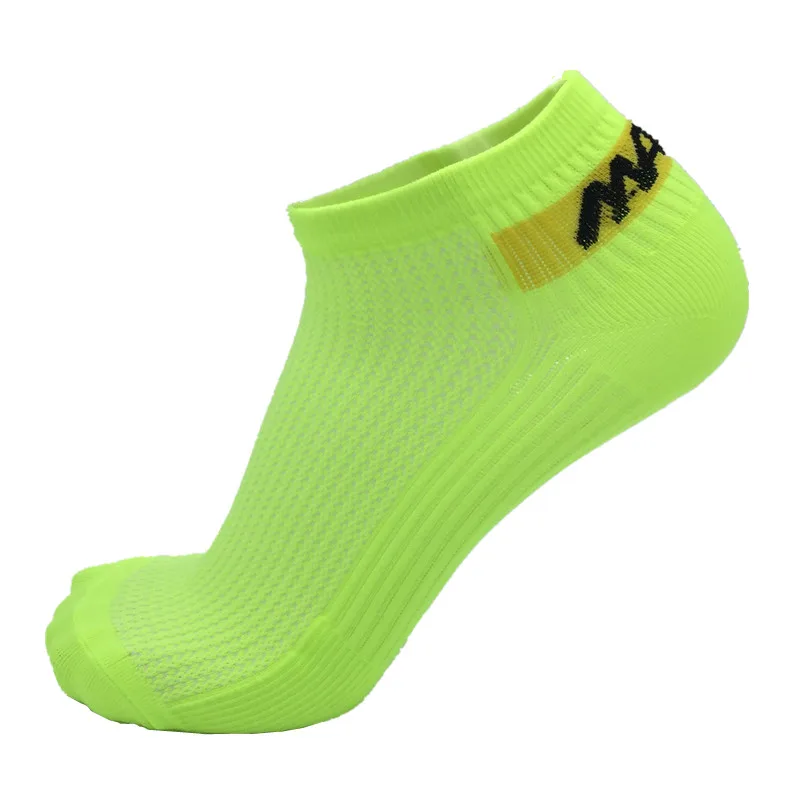 Мужские/Женские Профессиональные уличные спортивные носки, походные носки для бега и велоспорта, дышащие короткие носки - Цвет: Зеленый