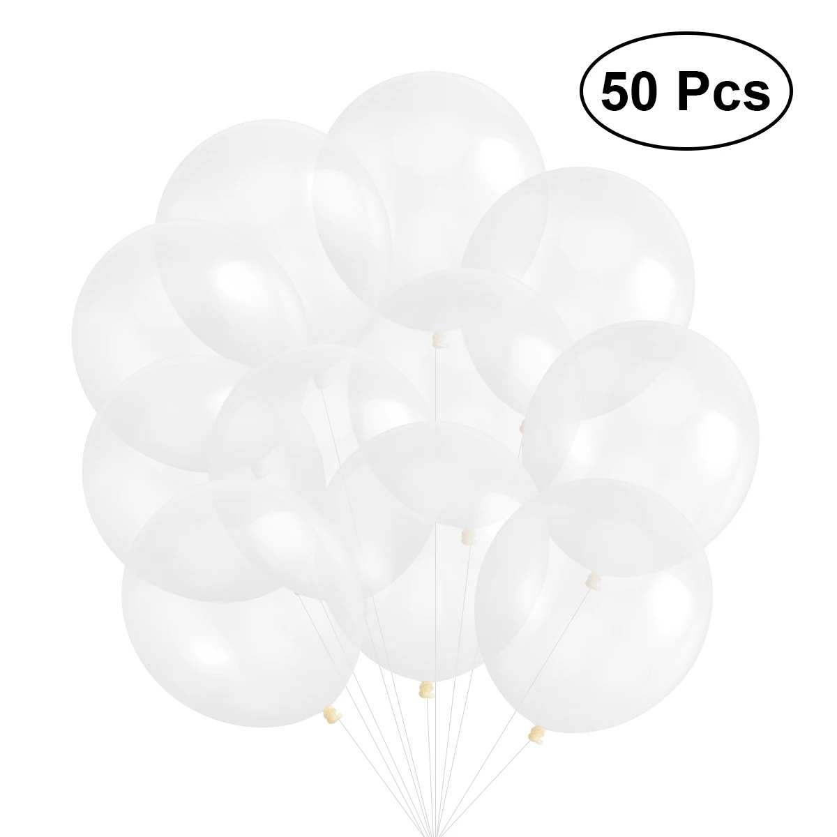 

50pcs 12-inch Thickened 3g Bright Latex Balloons (Transparent)