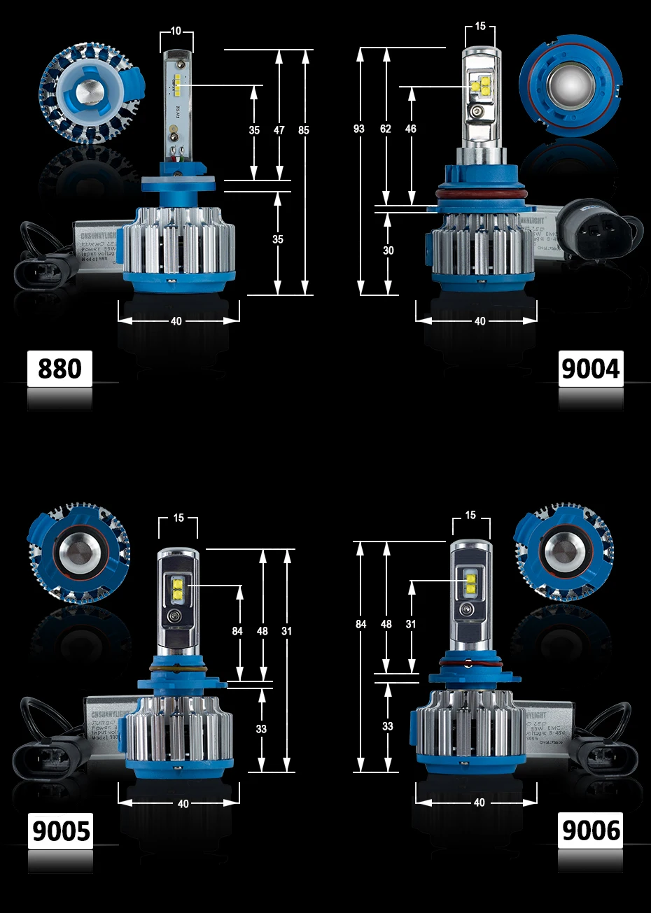 T1 LED CAR HEADLIGHT H4 H7 H11 H1 (10)