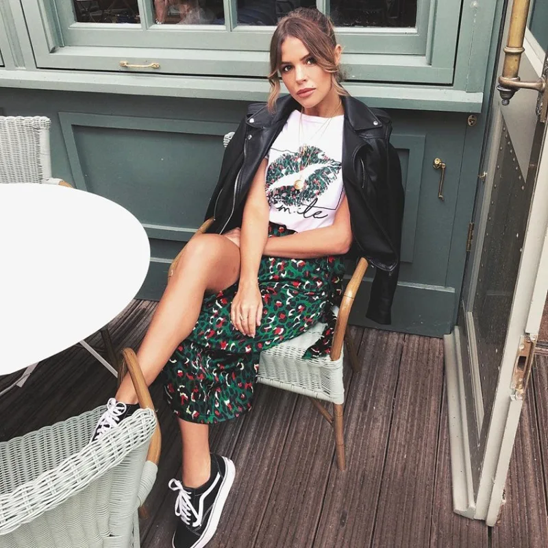 

Vintage Leopard Print Long Skirts Women High Waist Midi Skirt Bow Tie 2019 Summer Sexy Split Wrap Skirt Ladies Green Beach