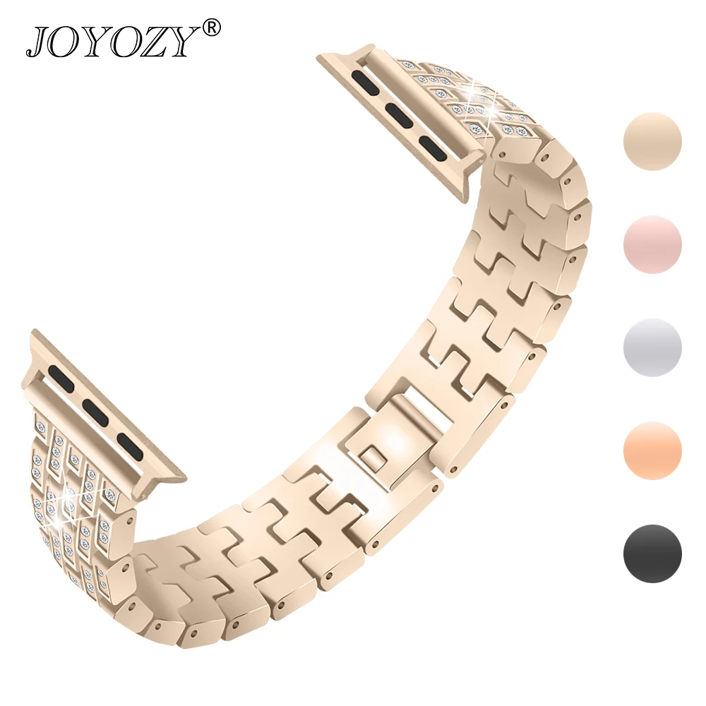 Женский блестящий браслет JOYOZY для Apple Watch 38 мм/40 мм регулируемый ремешок из
