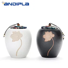 Винтажный Черный Белый грубая Керамическая пиала банки керамический чайный набор кунг-фу чай Caddy кофейные бобы, орехи Герметичные банки для хранения