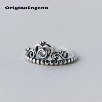 

925 Silver Ring Vintage Crown Jewelry Charm Boho Minimalism Creative Birthday Unique Gift Haut Femme Anillos for Women Rings
