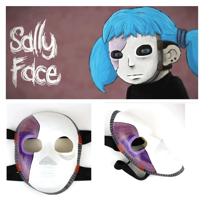 

Anime Game Sally Face Cosplay Masks Women Girls Latex Masks Halloween Party Fancy Ball SallyFace Mask New Cosplay Accessories
