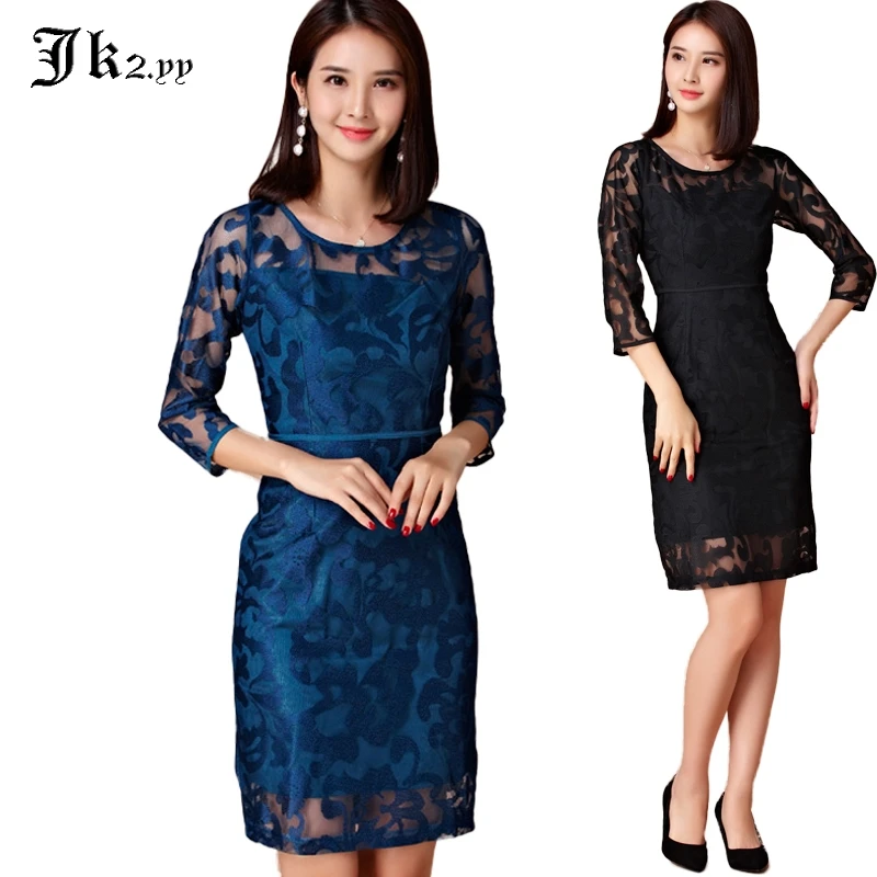 M/L XXL XXXL элегантное кружевное платье карандаш 2018 весеннее женское большого