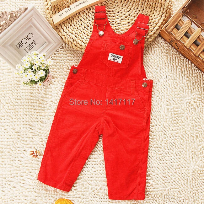 red baby overalls