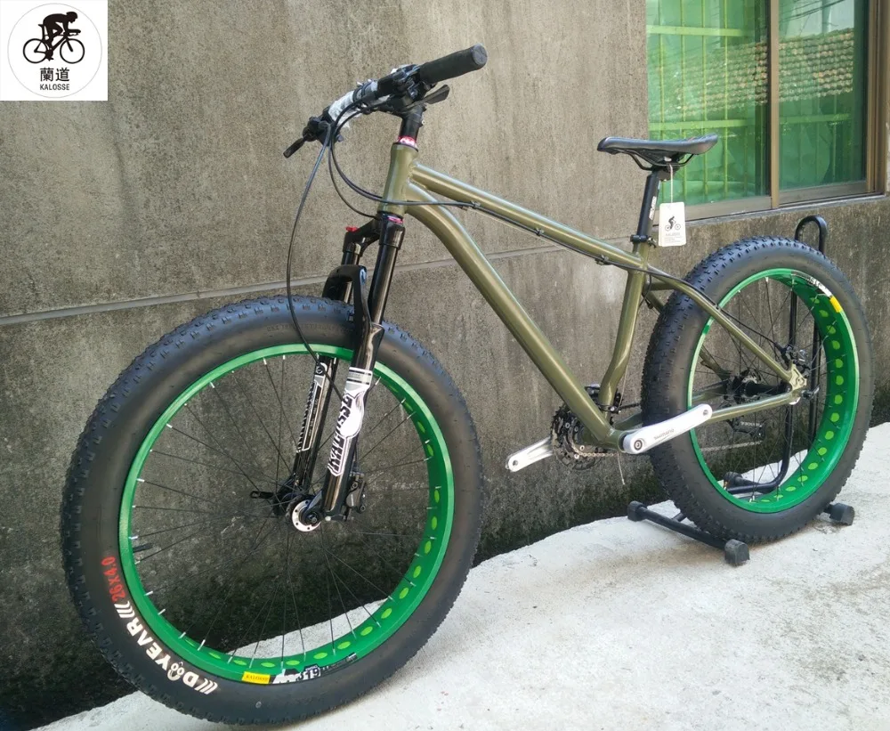 Cheap Kalosse  Snow bike  mountain bicycle    21/24/27/ 30 speed   26*4.0 inch  tires  Beach  mountain  bike 0