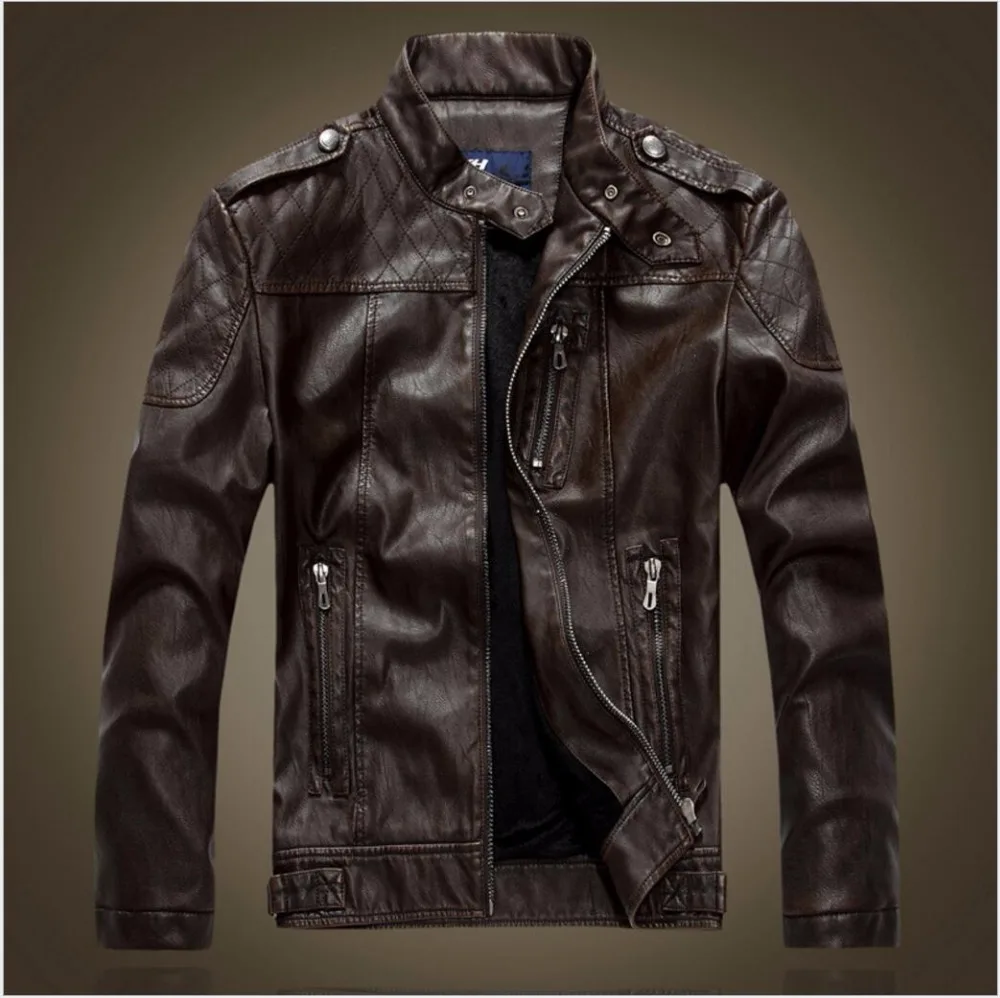 Autumn And Winter New Motorcycle Leather Jackets Men Thicken Pu Leather Clothing Business Casual