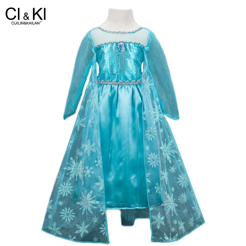 

CuilinKailan snow queen elsa baby girls Cosplay Costume princess anna Kids clothes Halloween Christmas carnival infant dress