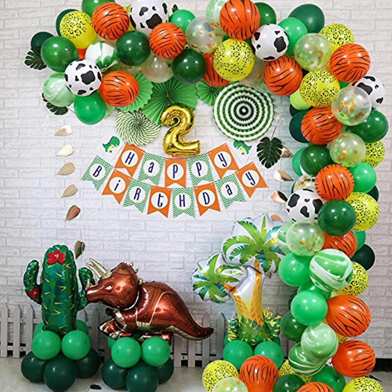 75pcs Jungle Party Balloons Decoration Kit Safari Party Baby