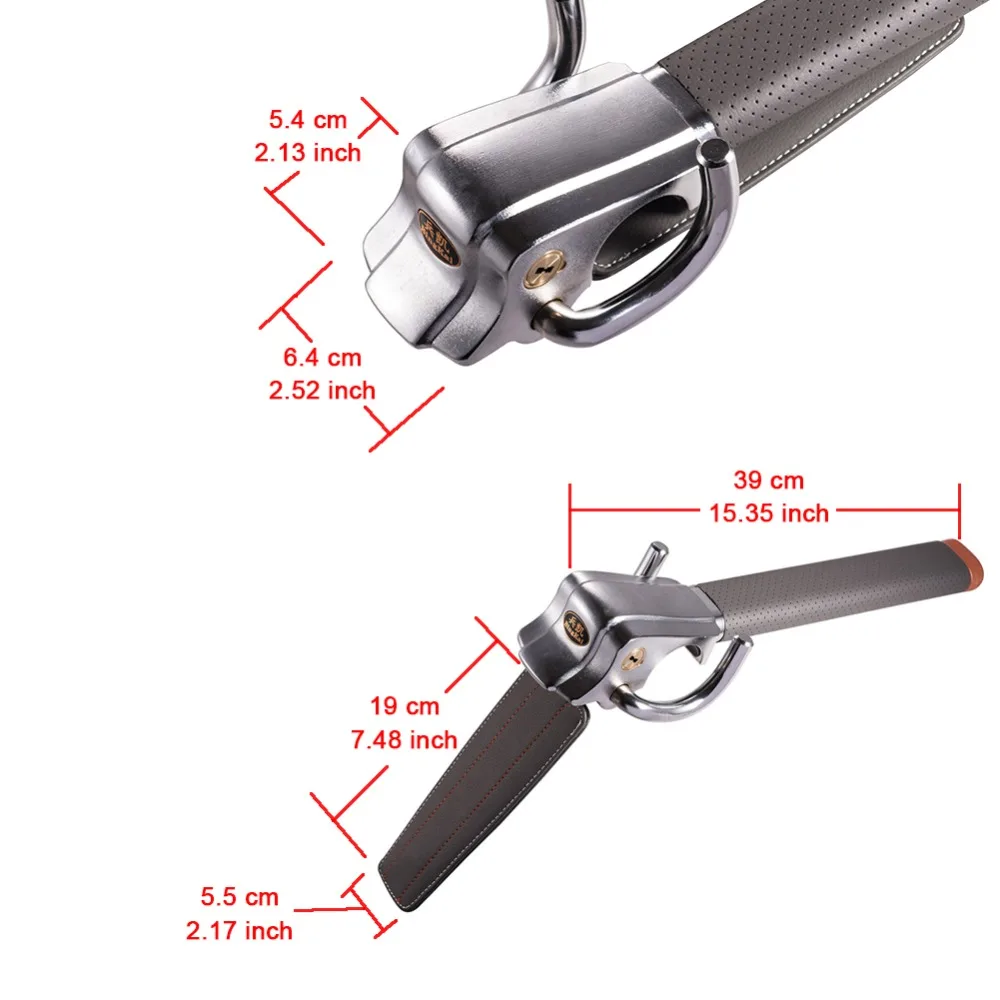 Серый складной Универсальный Автомобильный Замок рулевого колеса Противоугонная блокировка подушек безопасности с тремя направлениями