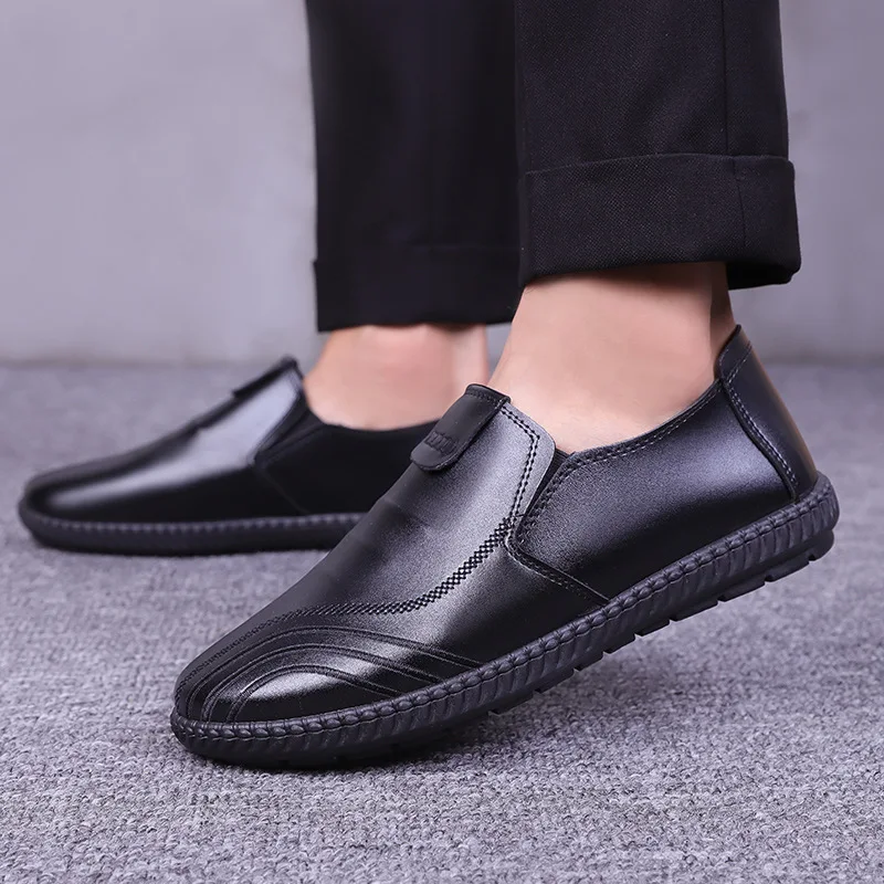 marron Slip Qualité Chaussures Yd Marque Reniflard Sapato Noir Masculino Casual D'été vert Haute on En Cuir Hommes Confortable ever qYpwYTB