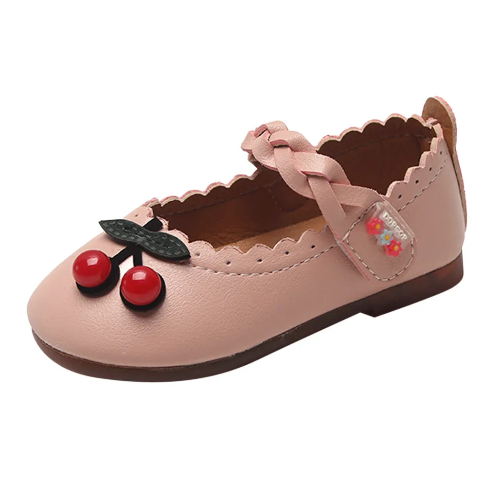 

New Baby Autumn Shoes Girl Cherry Princess Small Shoes Shoes Child Girl Casual Lace Soft Bottom Baby Toddler Shoes #L15