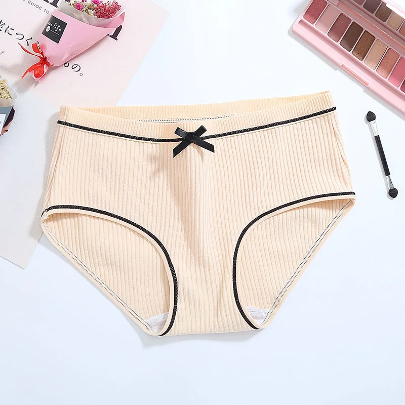 Female sexy threaded waist briefs bow cotton cotton hip comfort ladies underwear