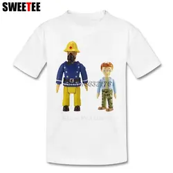 Пожарный Сэм детская футболка 100% хлопок Круглый Средства ухода за кожей шеи короткий рукав детская футболка одежда Обувь для мальчиков