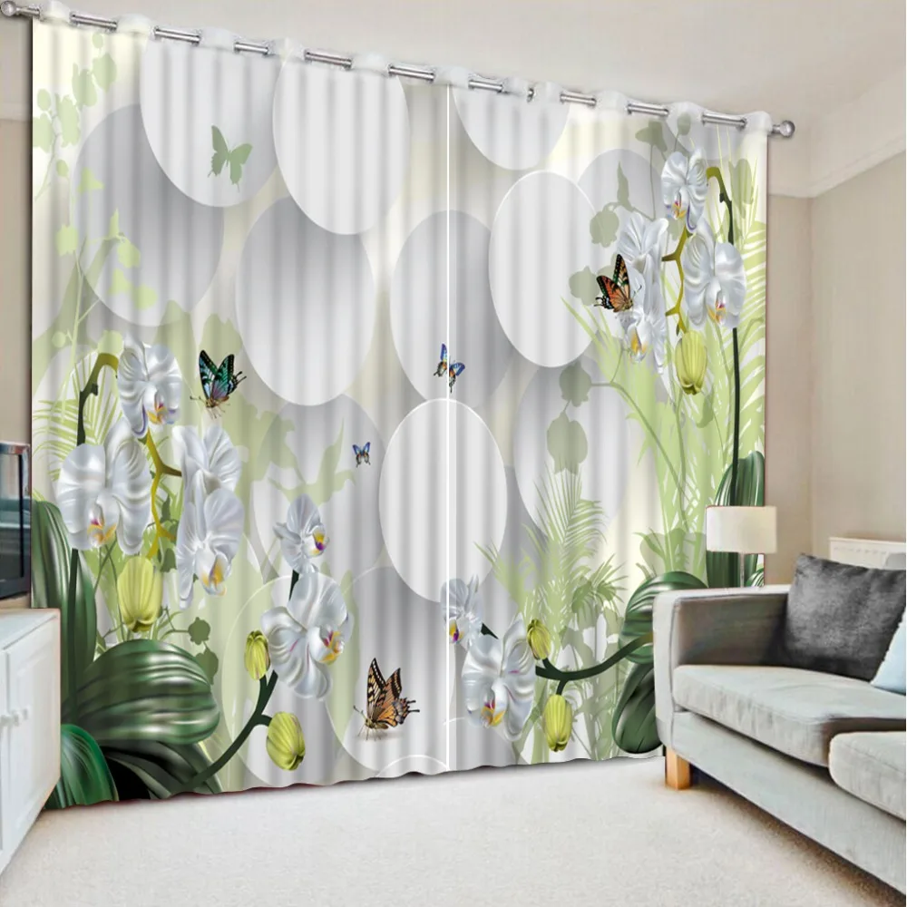 3D Curtain Printing Blockout Polyester Chinese Sun Photo Drapes Fabric For Room Bedroom Window green curtains | Дом и сад