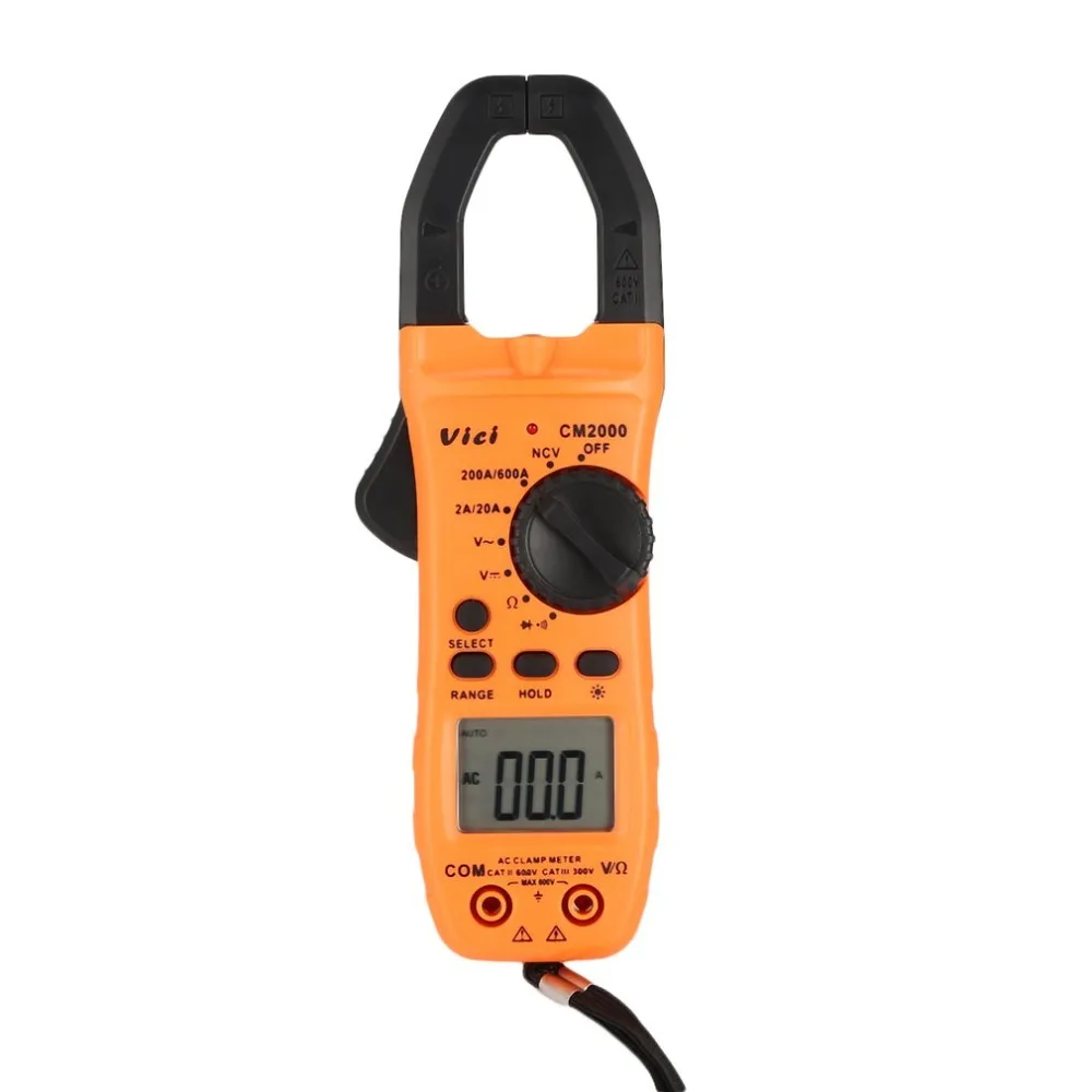 

Handheld LCD Digital Clamp Meter Auto AC/DC Current Voltage Ohm NCV Diode Tester Resistance Ammeter Multimeter Continuity Buzzer