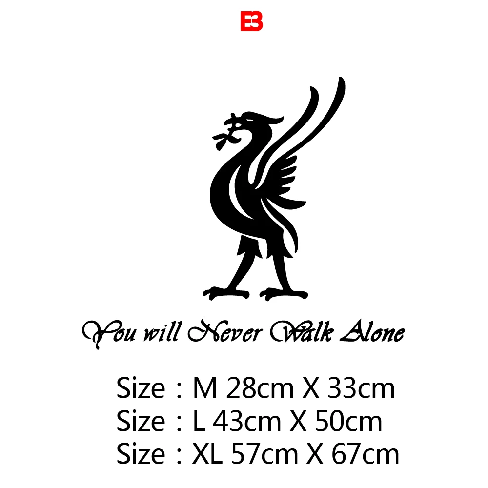 Excellent Liverpool FC Wall Art Decals Football Club Phrase Inspiration Quote Never Alone Football Team Vinyl Mural naklejki