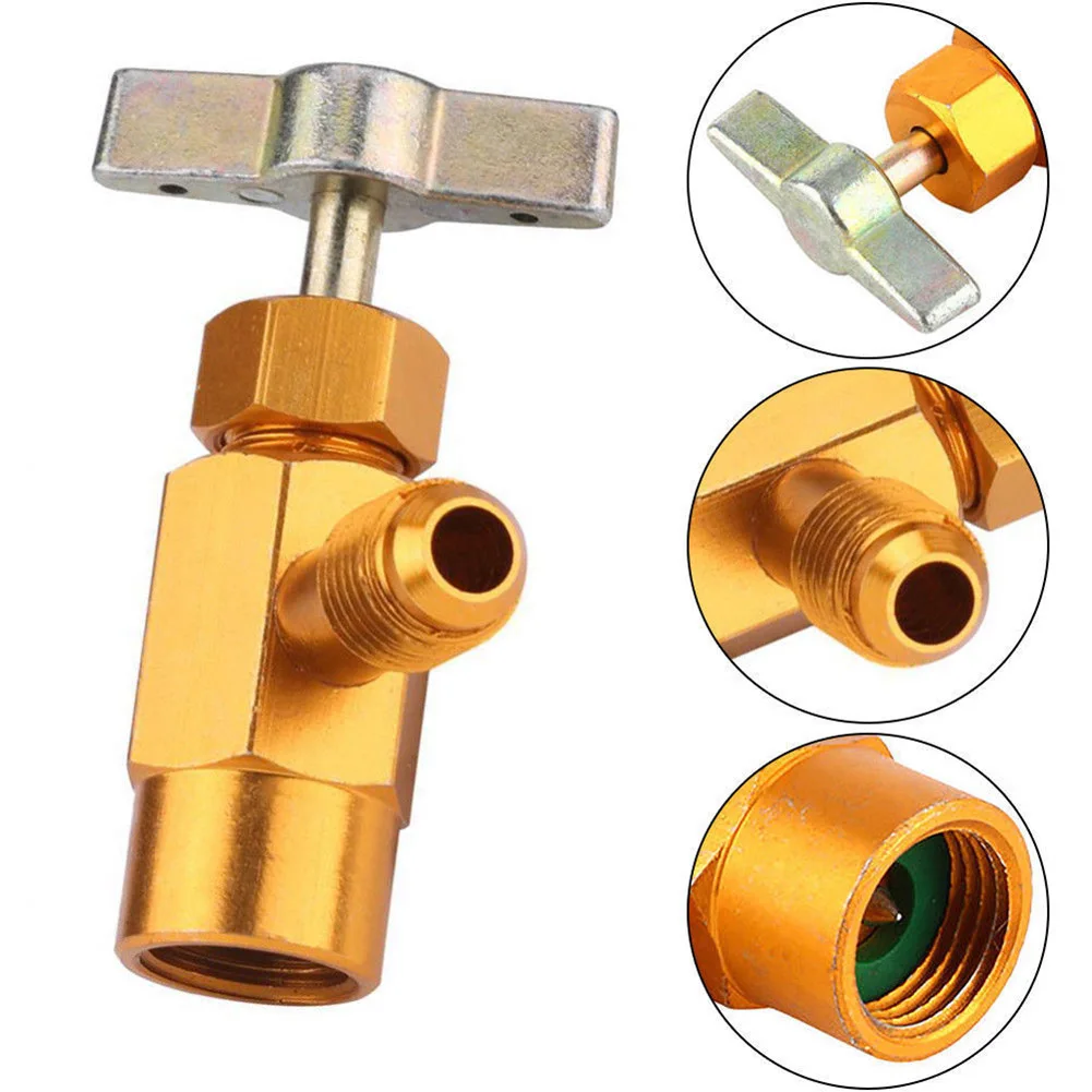 

New 1/4 SAE Threaded Valve Tap Opener R134A Refrigerant Tank Tap Connector