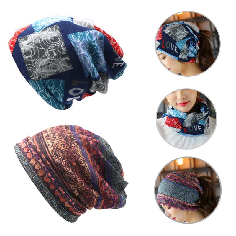 

1pcs Women Beanies Hat for Winter Cap Pattern Print Warm Knitted Hats Thicken Cap Fashion Casual Skullies Beanie Unisex Hats