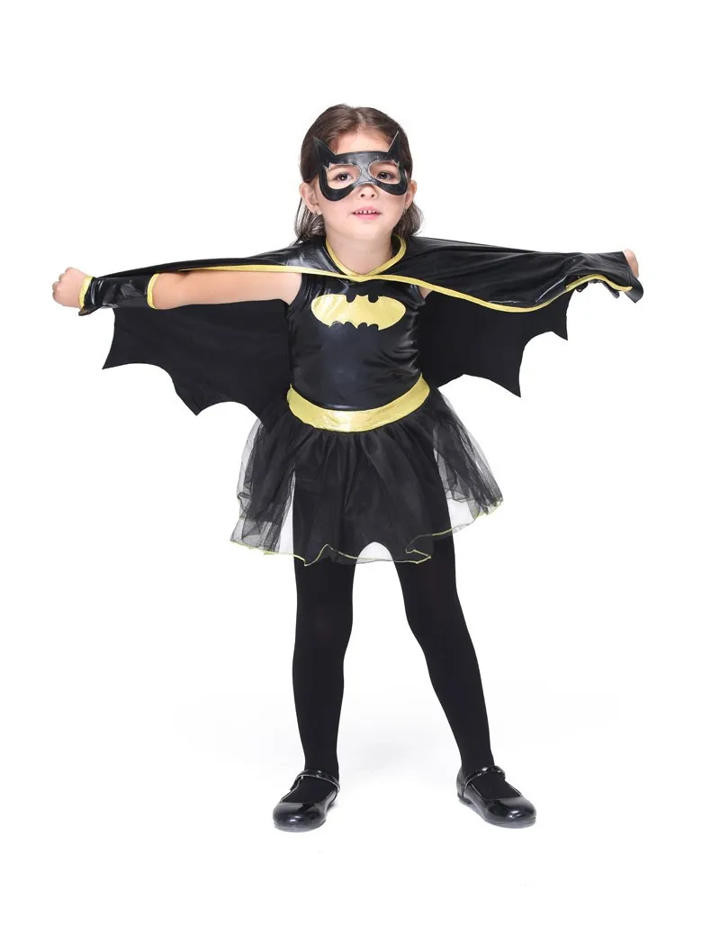 Дети Девушки Бэтмен Batgirl Необычные платья костюм супергероя наряды комиксов
