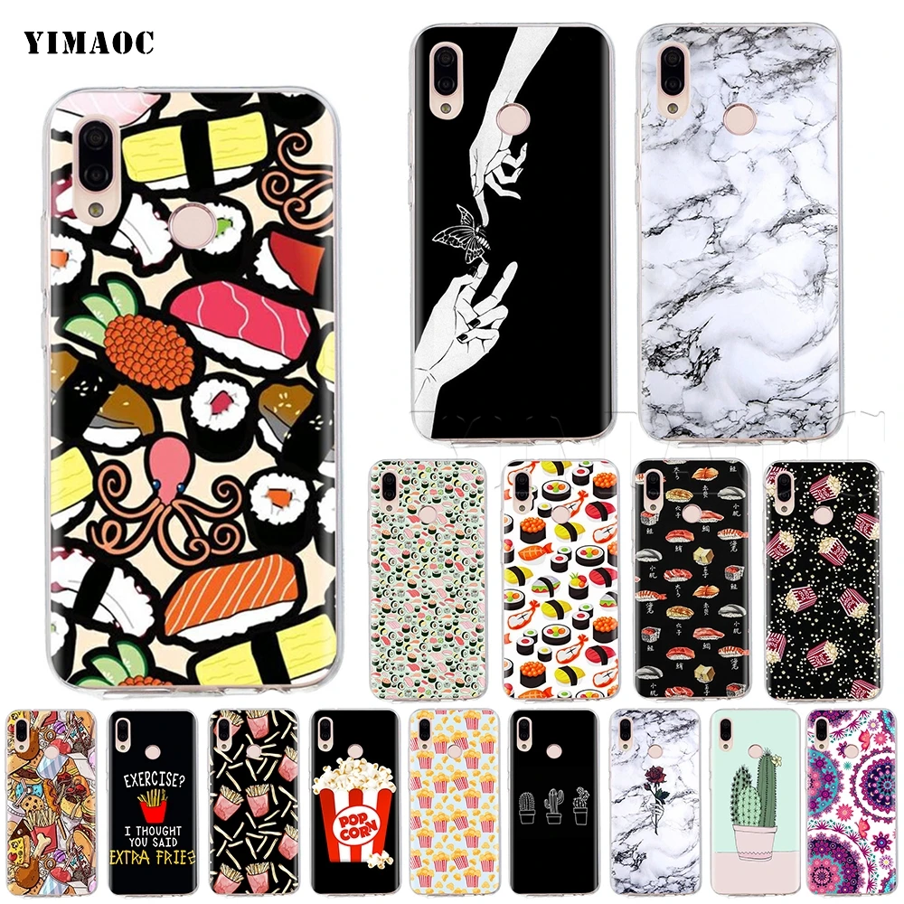 

YIMAOC Popcorn Sushi French Fries Silicone Case for Huawei Honor Mate 20 6a 7a 8x 7c 7x 9 10 Nova 3i 3 Lite Pro