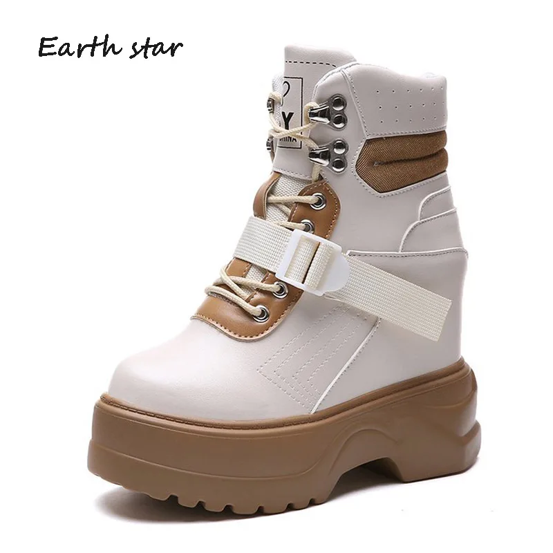 

botas mujer Casual Shoes Women Fashion Brand Platform Martin Boots Lady chaussure Autumn Female footware Increased Boots Shoes