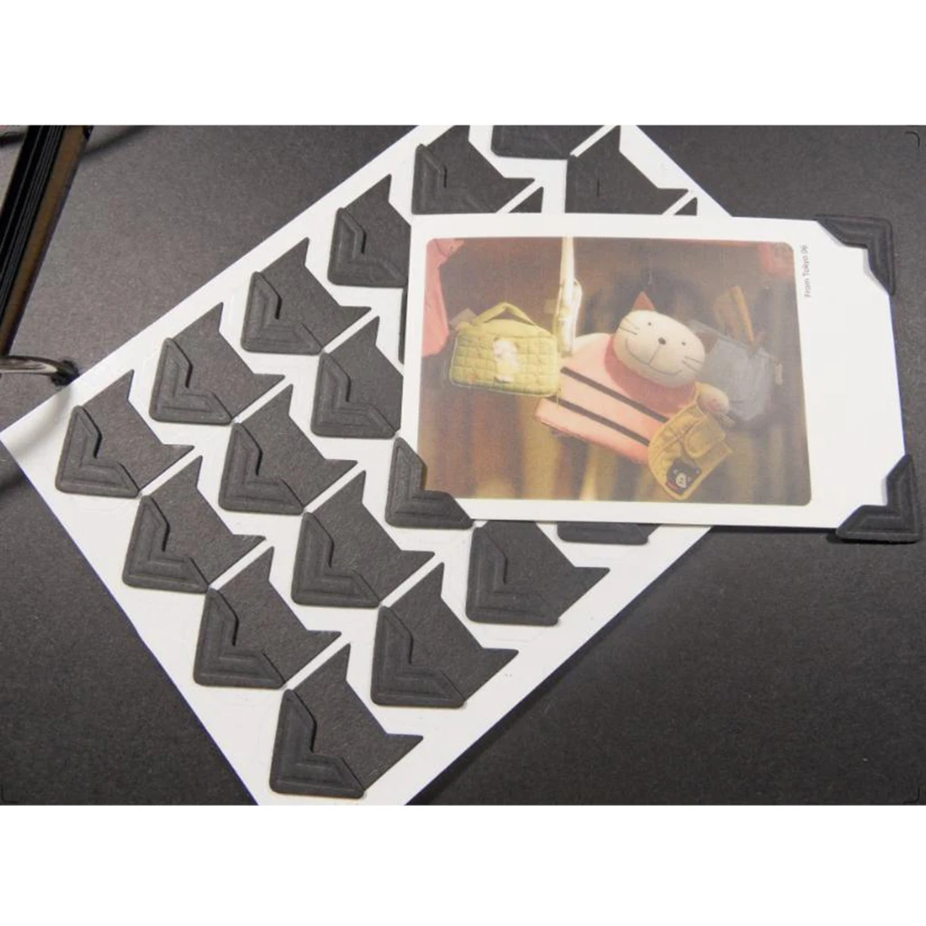 6 Sheets Album Photo Mounting Corners Sticker Self-Adhesive Essential Item Separate Piece 2x2cm Total 144 Pieces
