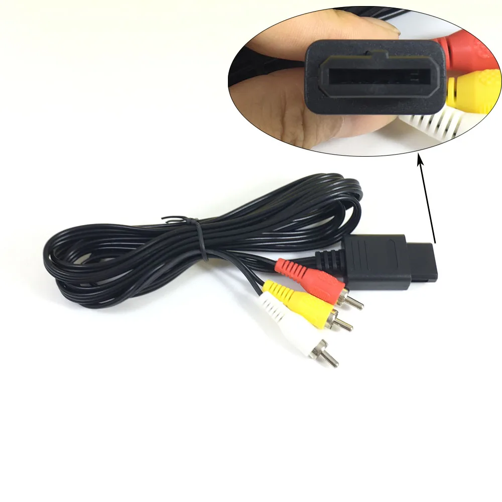 1.8M 6Ft Rca Av Video Tv Cavo Cavo Av Per N64 Game Cube Sfc N64 Ngc Av