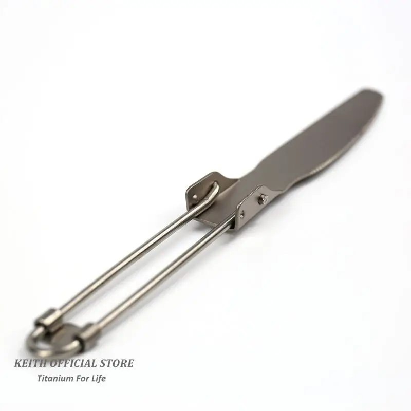 Keith titanio puro mesa plegable cuchillo camping senderismo portátil Mesas de exterior cena Cuchillo ultraligero sólo 13.8G ti5304