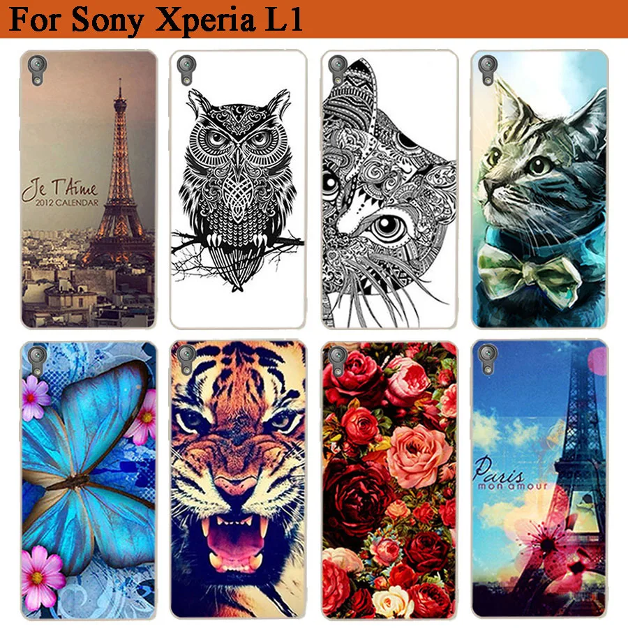 Модный чехол для Sony Xperia L1 с рисунком тигровой розы жесткий из поликарбоната Dual F3311
