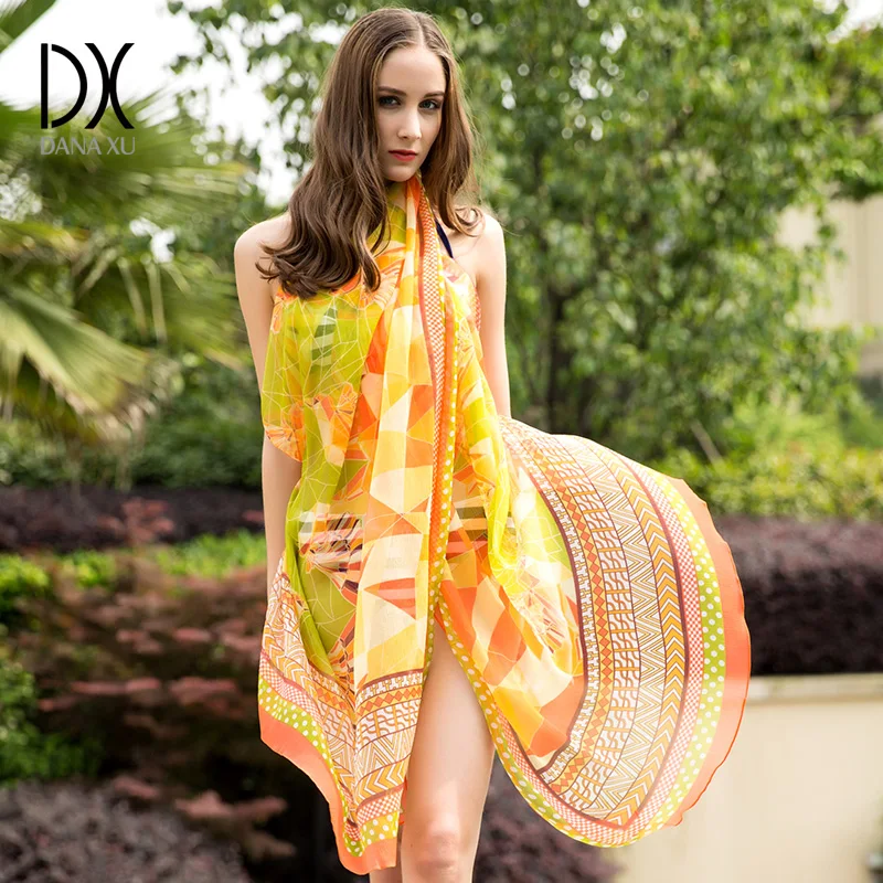 New Sexy Silk hijab Scarves Summer Wear Beach Cover Up Pareo Sarongs