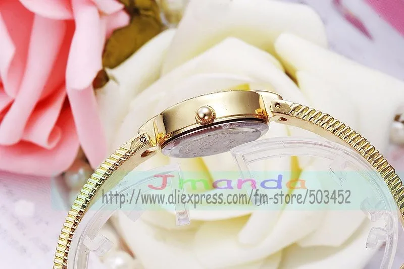 100pcs/lot king girl-9645 round dial fashion lady bracelet watch wrap quartz elegance crystal watch wholesale stylish wristwatch