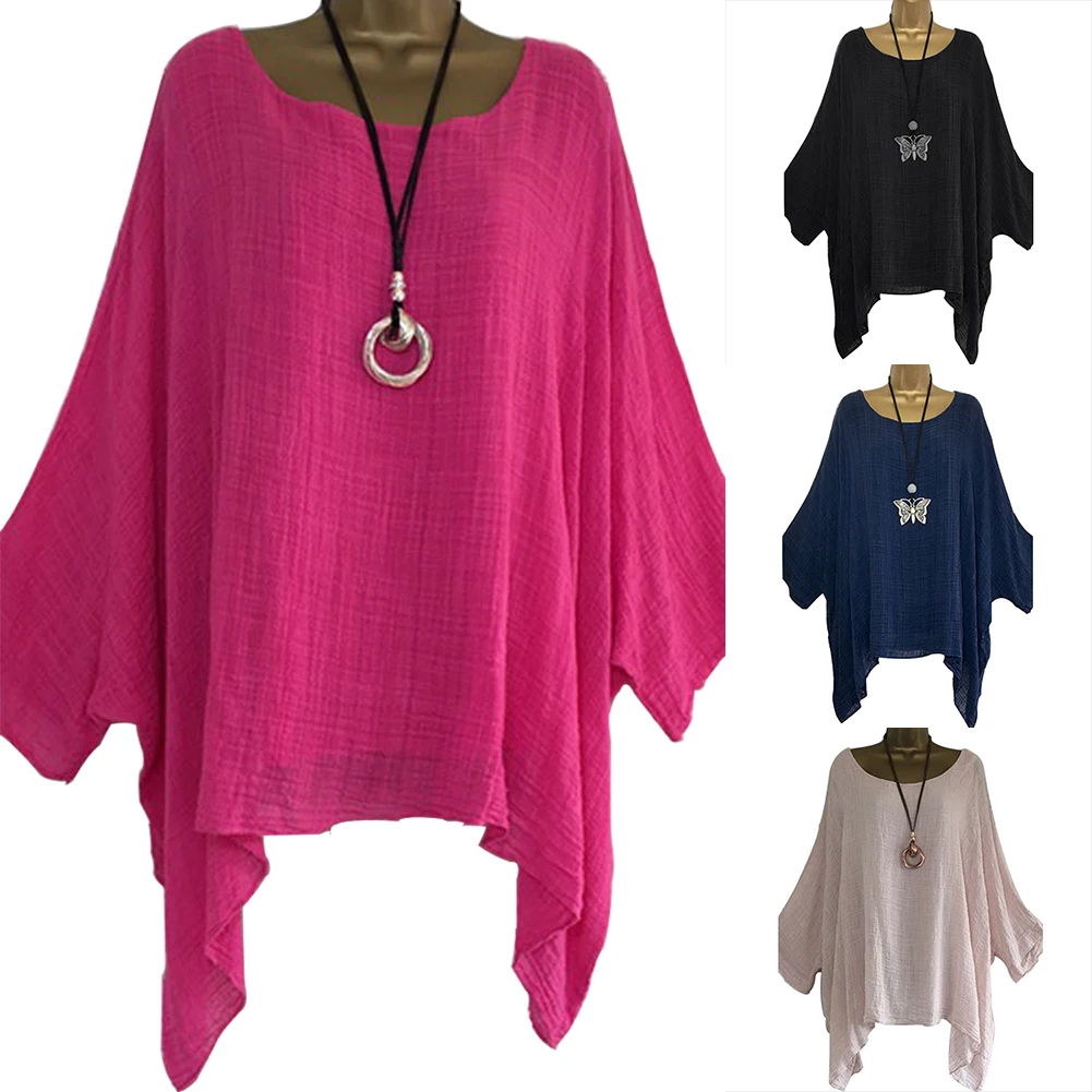 Женская одежда с круглым вырезом Осень Fabala дамы Batwing повседневное свободные топы