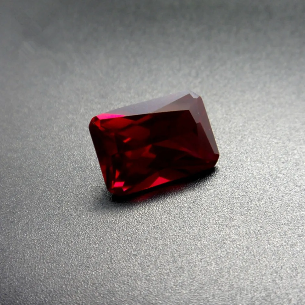 Joanlyn Рубин прямоугольник ограненный драгоценный камень Сияющий граненый рубиновый камень 6 размеров выбрать C33R