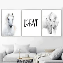 Horse Love Wall Art Canvas Painting Animal Nordic Poster And Prints Scandinavian Wall Picture For Living Room Bedroom Home Decor
